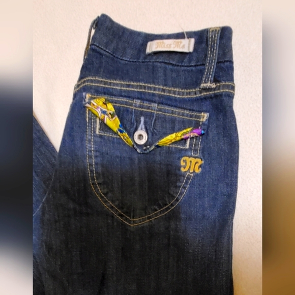 Miss Me Low Rise Flap Pocket Jeans  Size 28 Embroidered